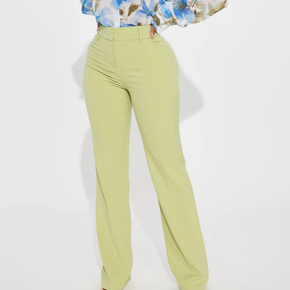 Fashion Nova Lime Green Trousers